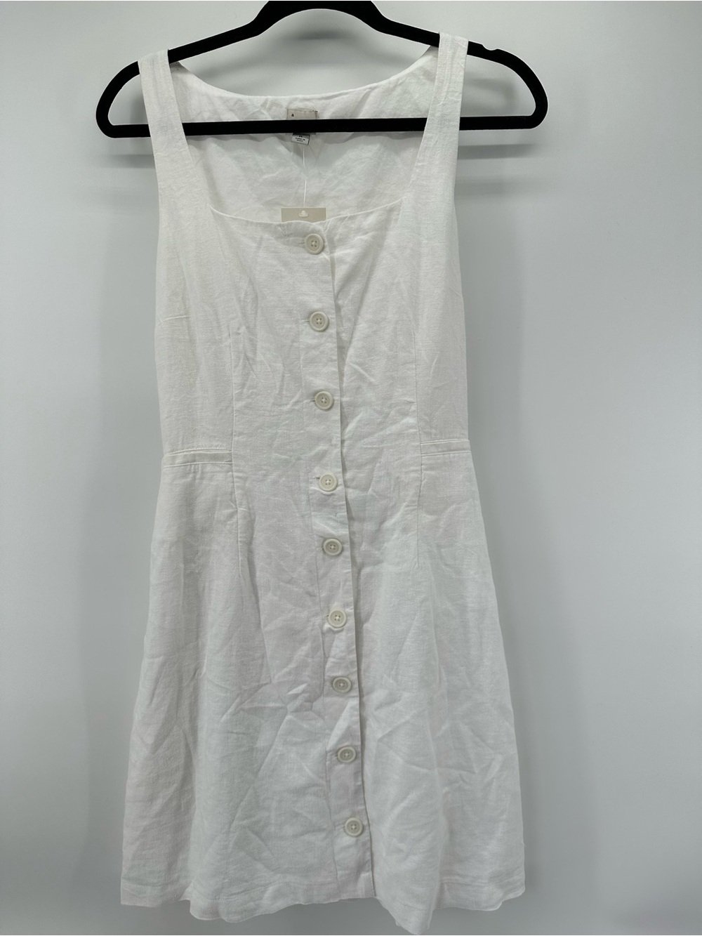 Women’s A New Day White Button-Front Sleeveless Linen Dress